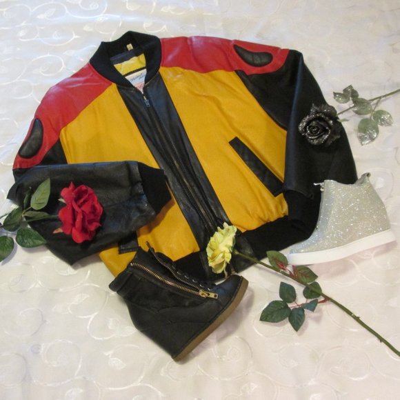 MICHAEL HOBAN GENUINE LEATHER RARE BOMBER BULL JACKET - Picture 16 of 16